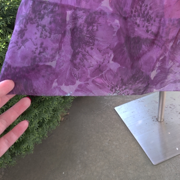 XXS XS 50s 60s Purple Floral Garden Party Dress - Picture 8 of 16